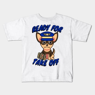 Cute small dog is a pilot Kids T-Shirt